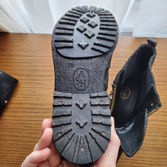 Ash Rachel Gold Studded Combat Boot - Picture 8 of 9